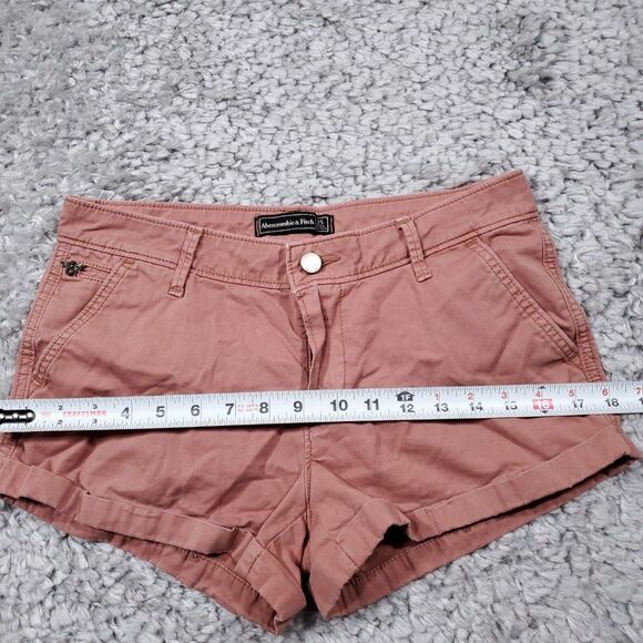 Abercrombie Low Rise Y2K Style Chino Shorts Pink Stretch Shortie Size 25 - Picture 13 of 13